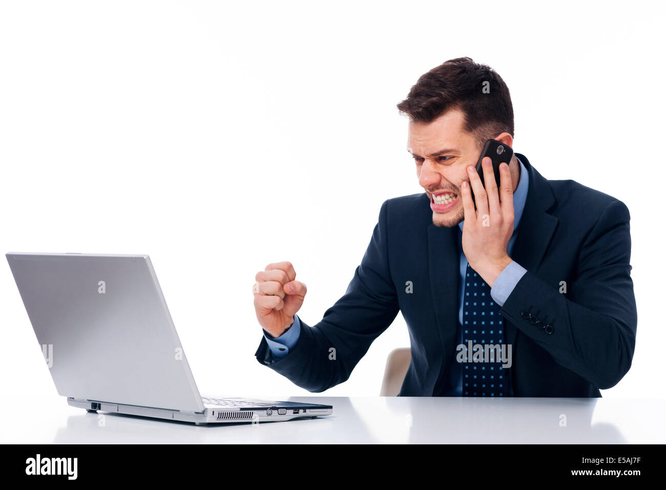 Stressful work in the office, Debica, Poland Stock Photo