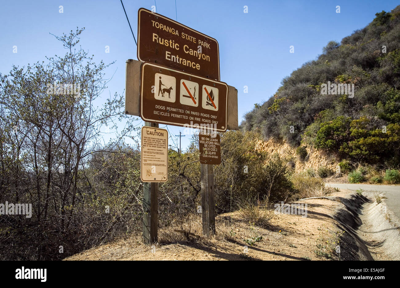 The remains of The Murphy Ranch designed as a base for Nazi activities in the U.S. during the second world war in Los Angeles. Stock Photo