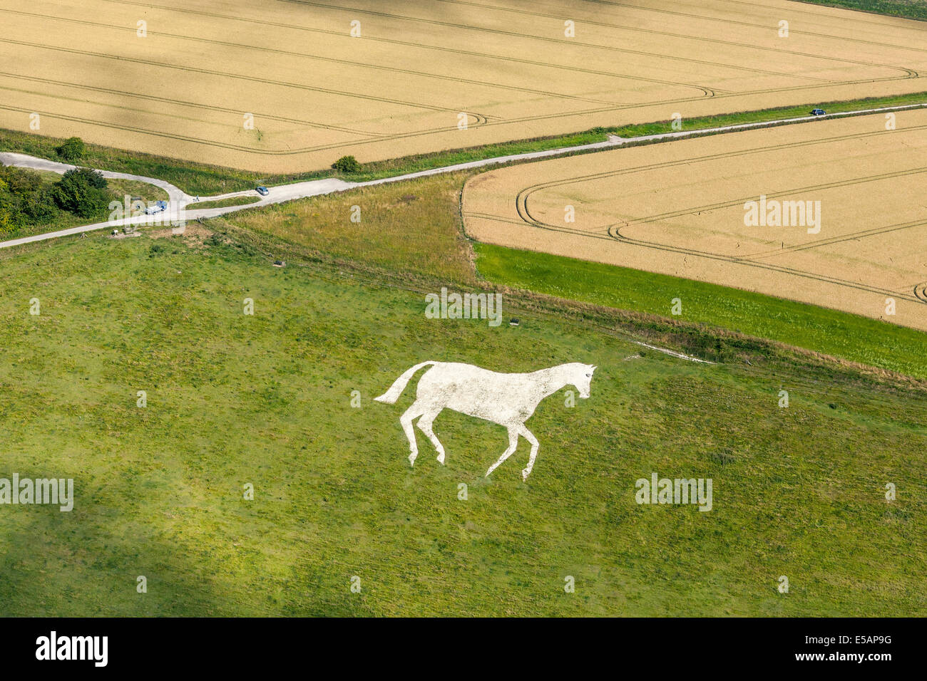 Aerial view of New Devizes White Horse, Devizes, Wiltshire, UK. JMH6190