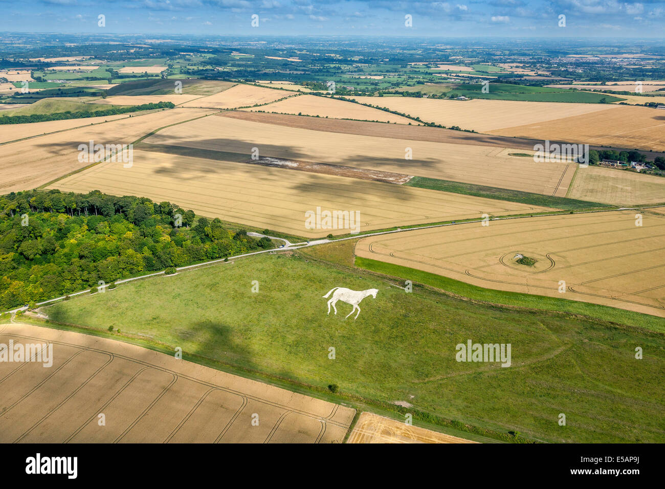 Aerial view of New Devizes White Horse, Devizes, Wiltshire, UK. JMH6192