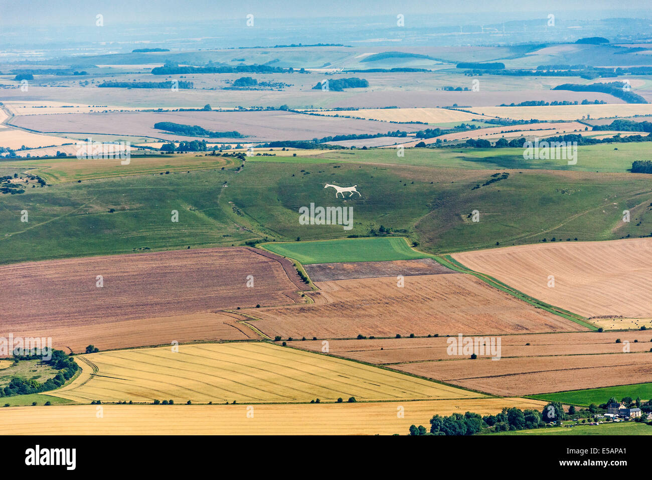 Aerial view of Alton Barnes White Horse, Milk Hill, near Pewsey