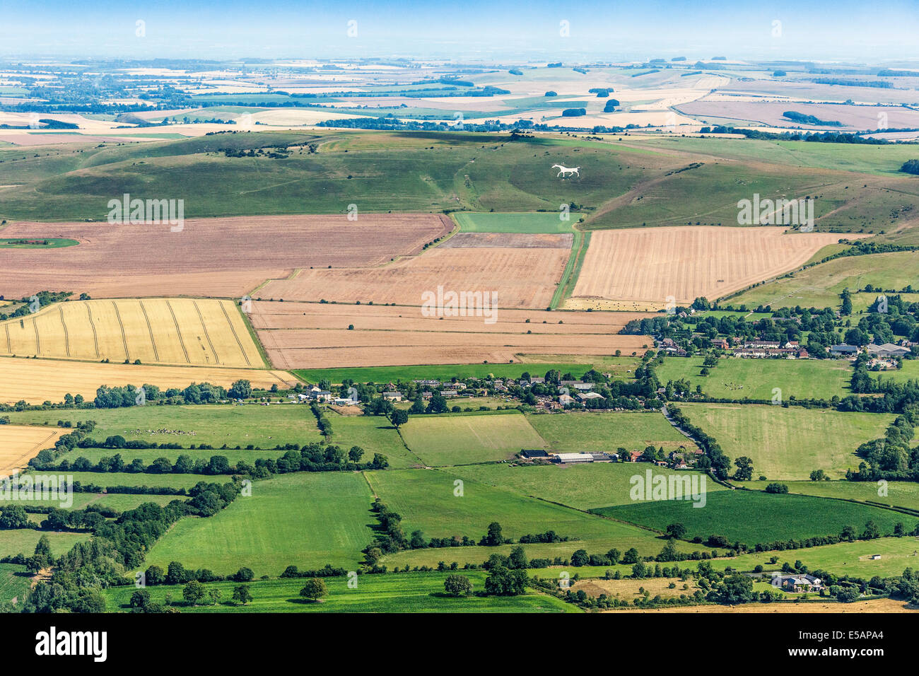 Aerial view of Alton Barnes White Horse, Milk Hill, near Pewsey