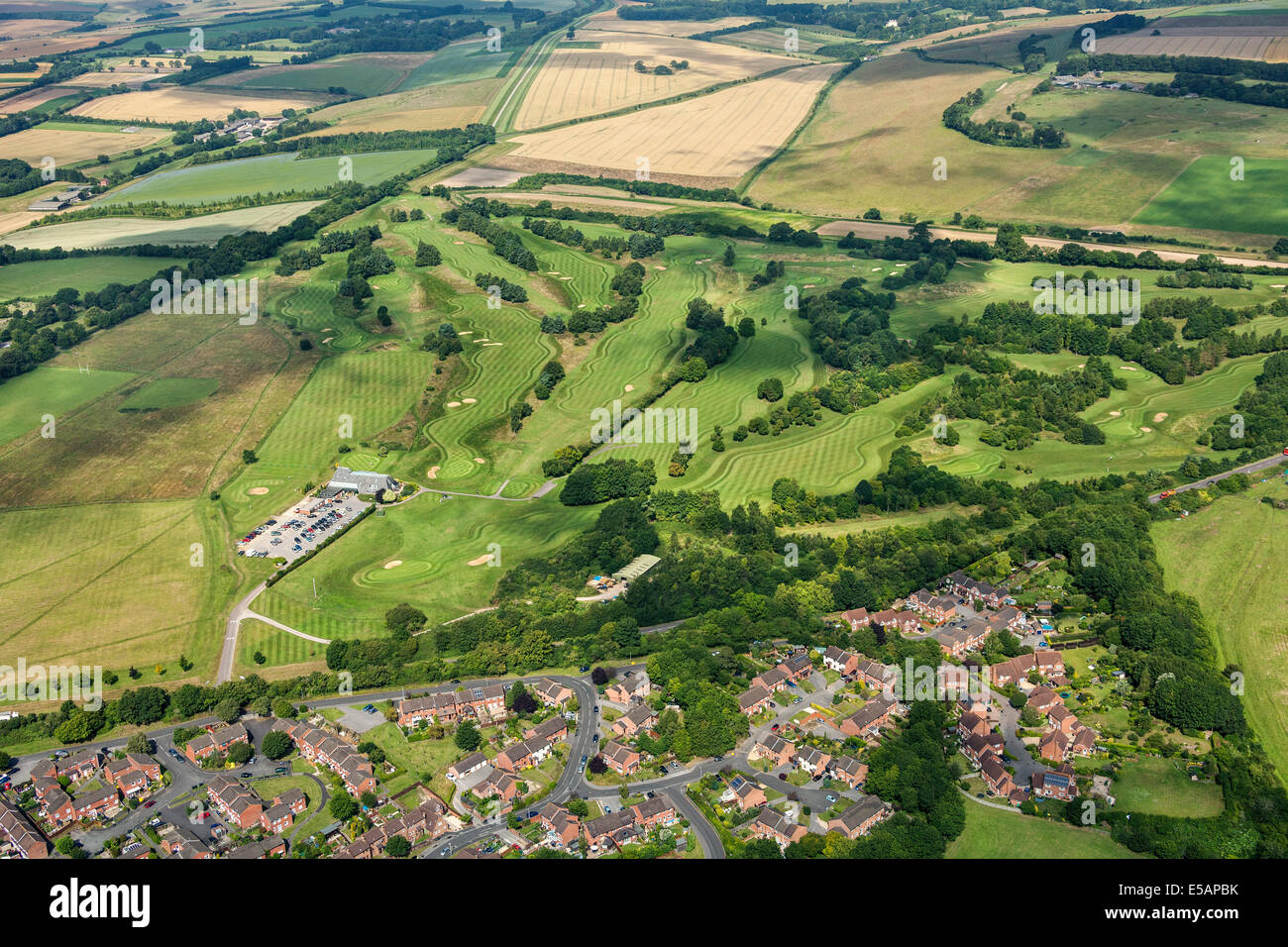 Aerial view Marlborough Golf Club, The Common, Marlborough, Wiltshire, UK. JMH6218 Stock Photo