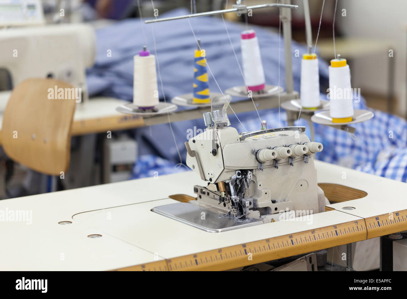 industry sewing machine with multiple threads Stock Photo Alamy