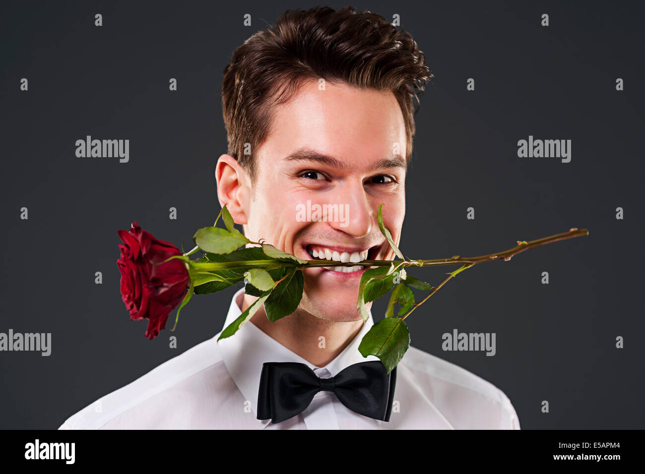 Laughing man in red shirt hi-res stock photography and images - Alamy