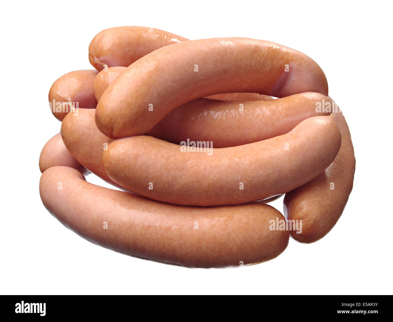 Sausages isolated on a white background Stock Photo