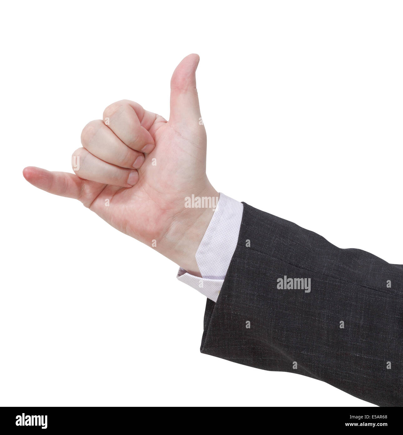 hang loose - hand gesture isolated on white background Stock Photo