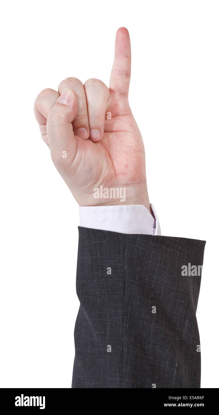 counting by little finger - hand gesture isolated on white background ...