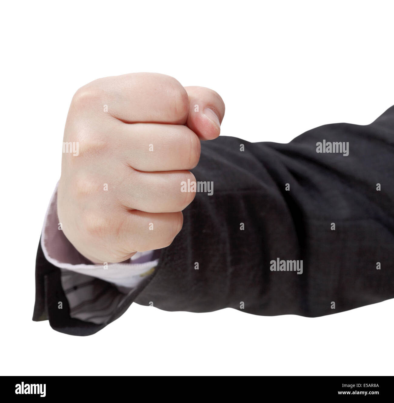 front view of fist - hand gesture isolated on white background Stock ...