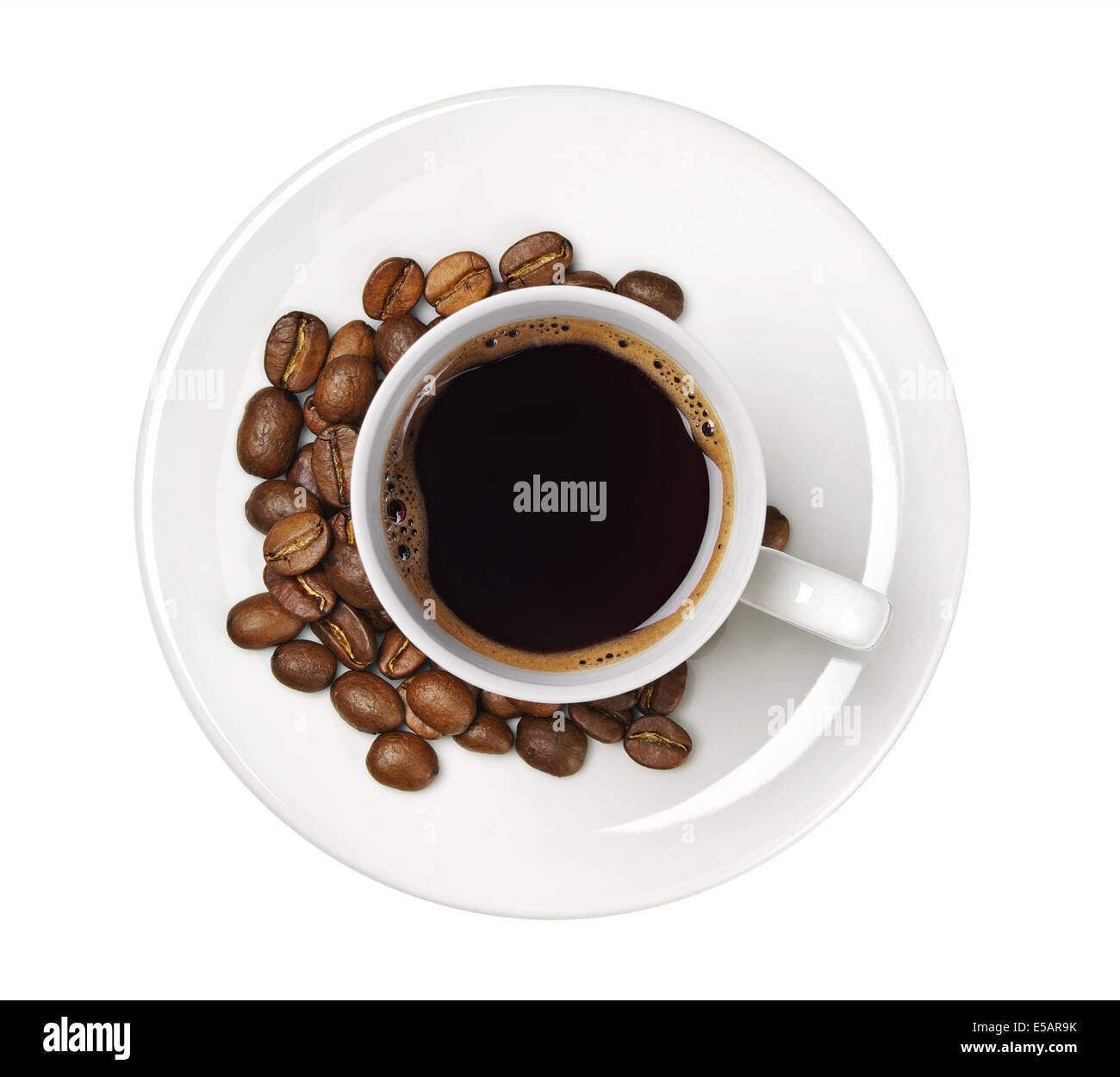 Coffee and coffee beans isolated on a white background Stock Photo - Alamy