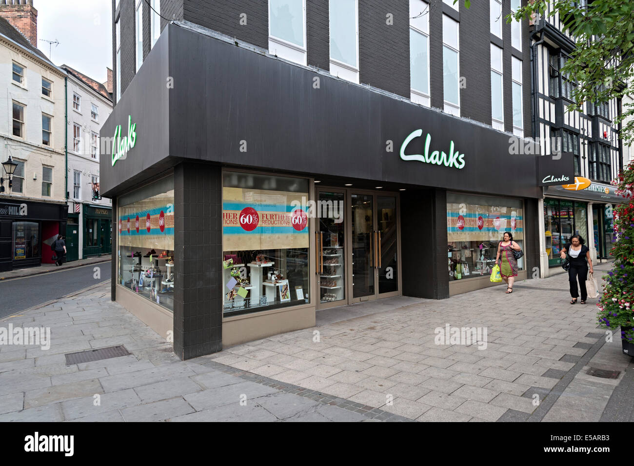 Clarks shoe store sale sign Nottingham retail Stock Photo