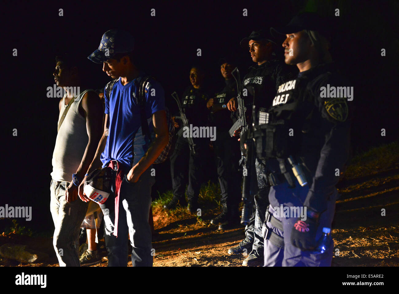 Corinto, Cortez, Honduras. 25th July, 2014. A US trained and supported