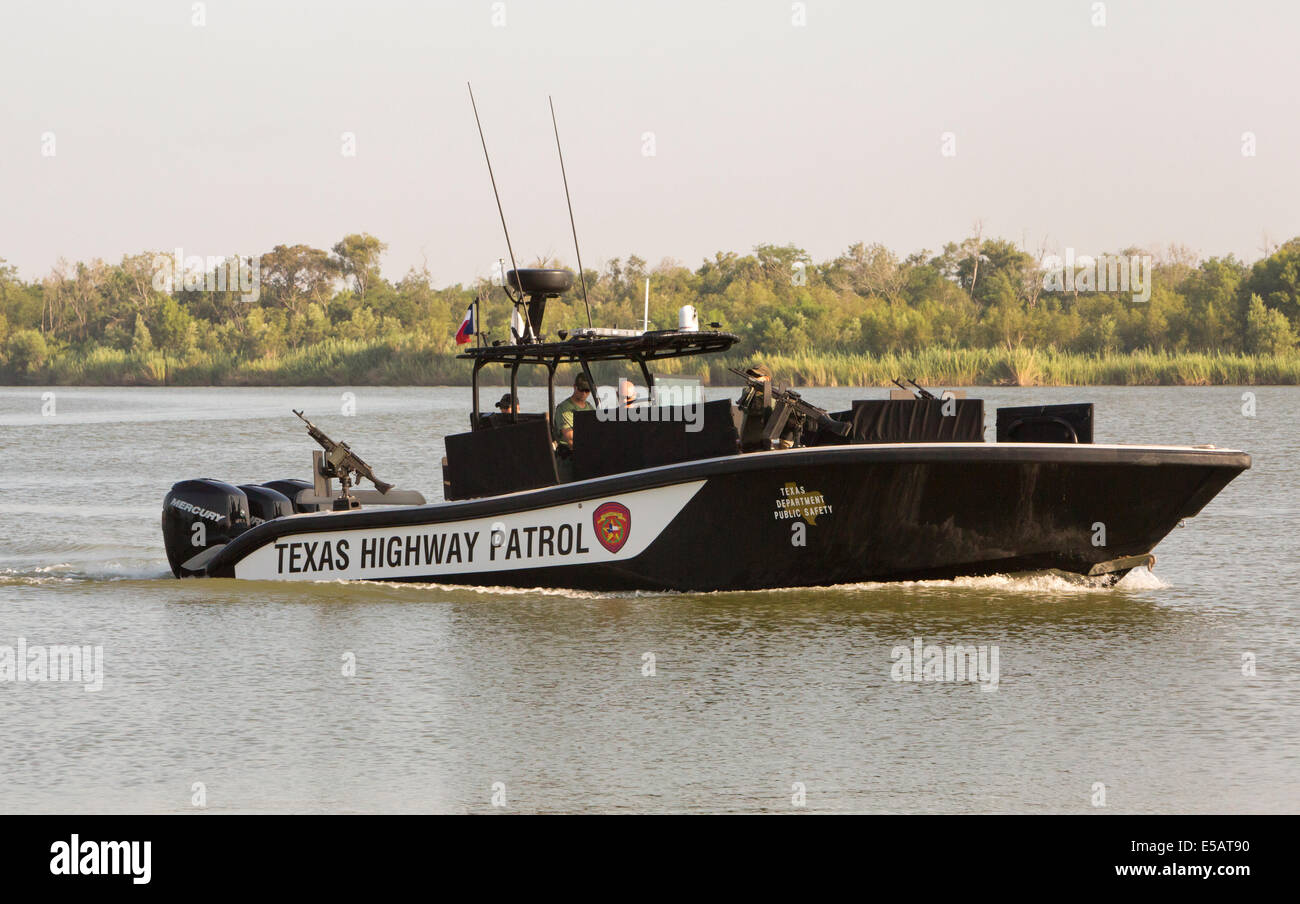 Texas Department of Public Safety patrol boat on the Rio Grande on