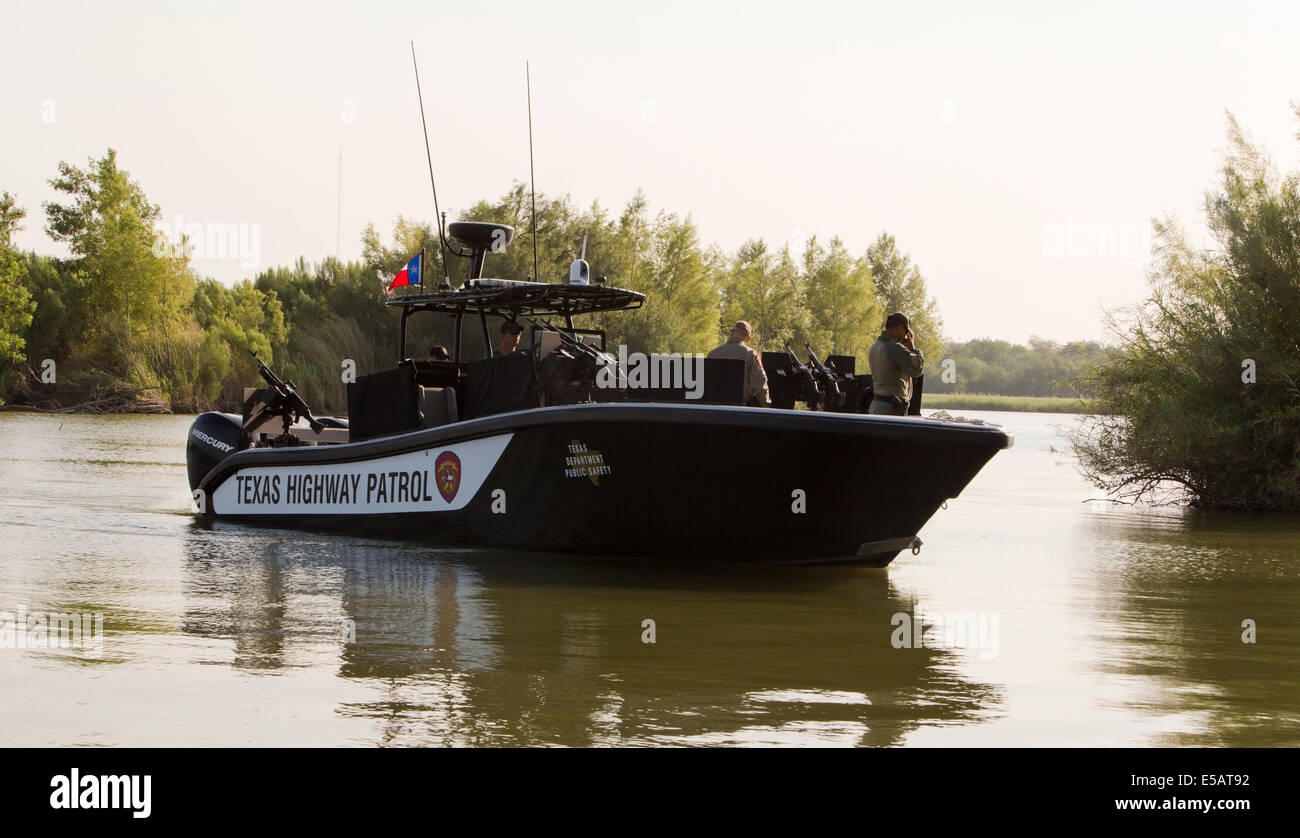Texas Department of Public Safety patrol boat on the Rio Grande on