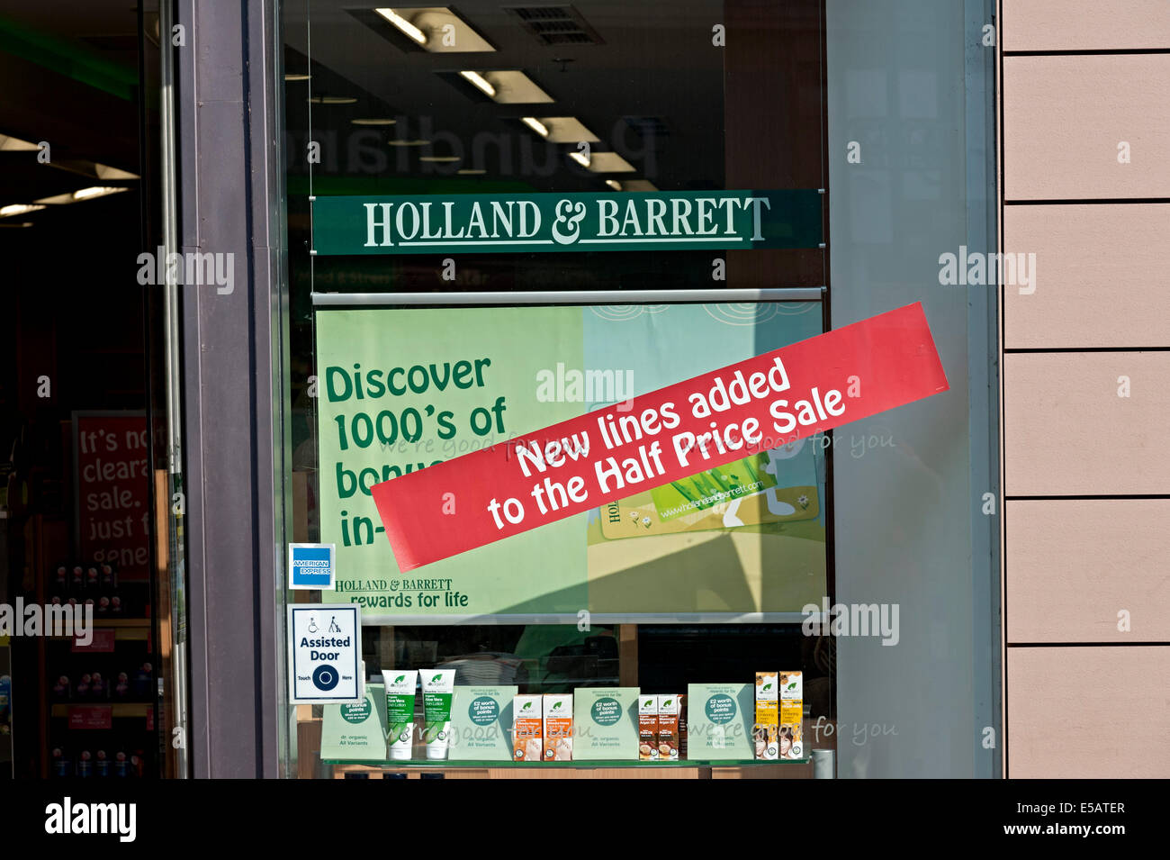 Holland and Barrett health food store sale sign Stock Photo Alamy