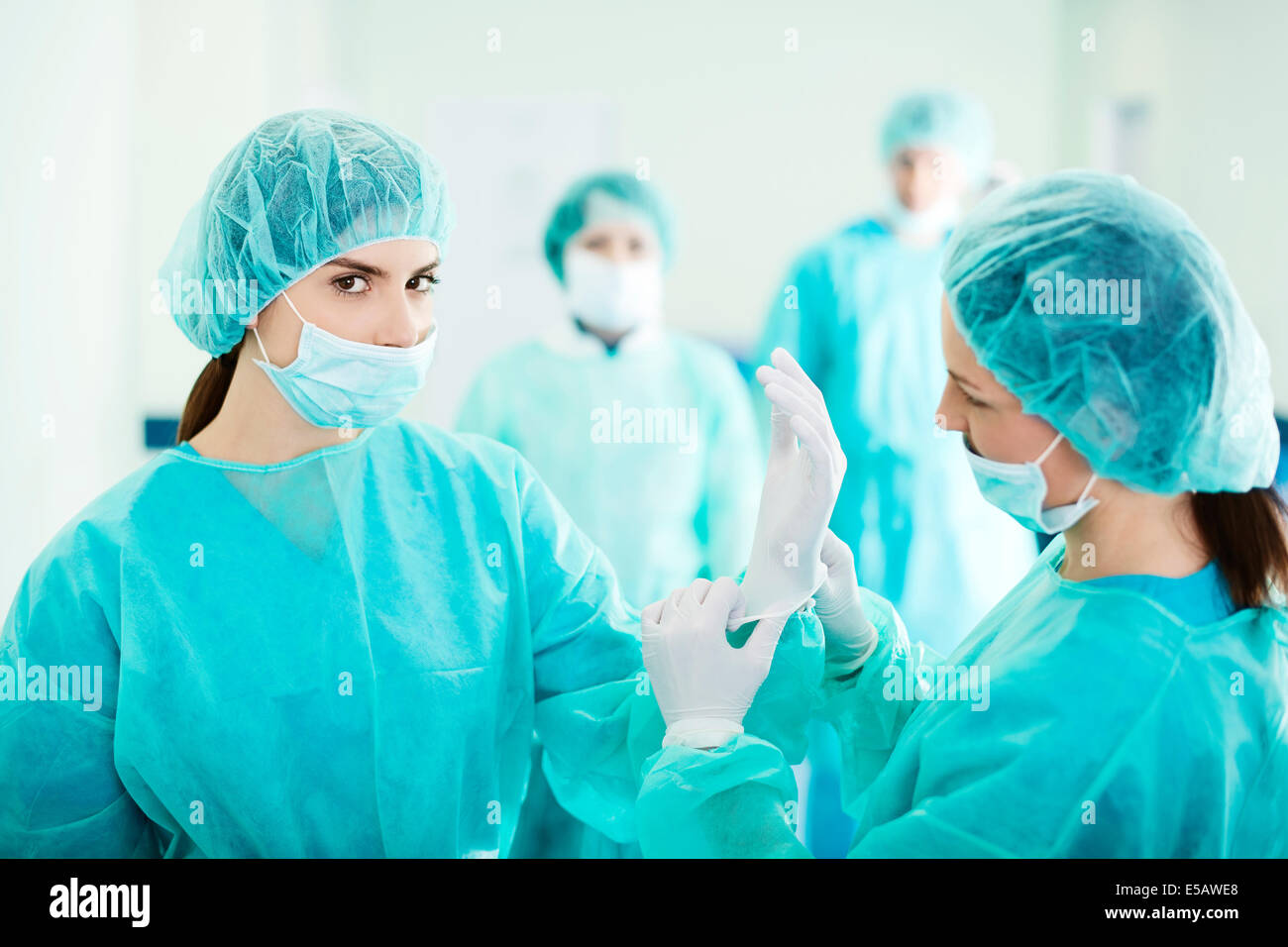 Doctors preparing for surgery Debica, Poland Stock Photo