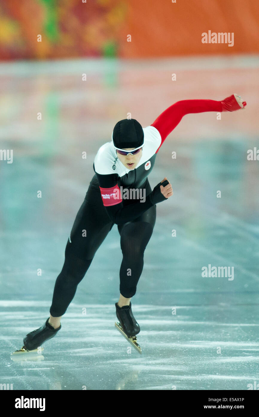 Brittany Schussler (CAN) competing in Women's 1000m Speed Skating at