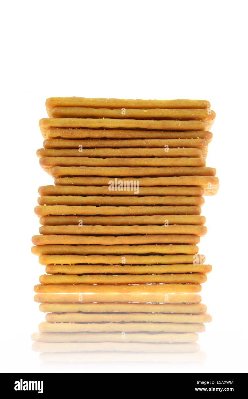 A copse up shot of savoury crackers Stock Photo