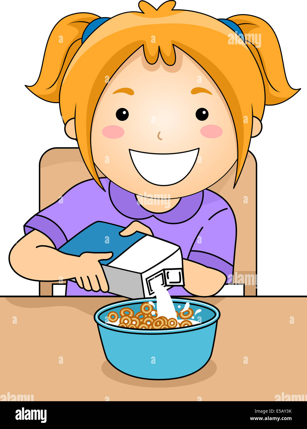 Little boy eating cereal breakfast cartoon clipart vector 48 off