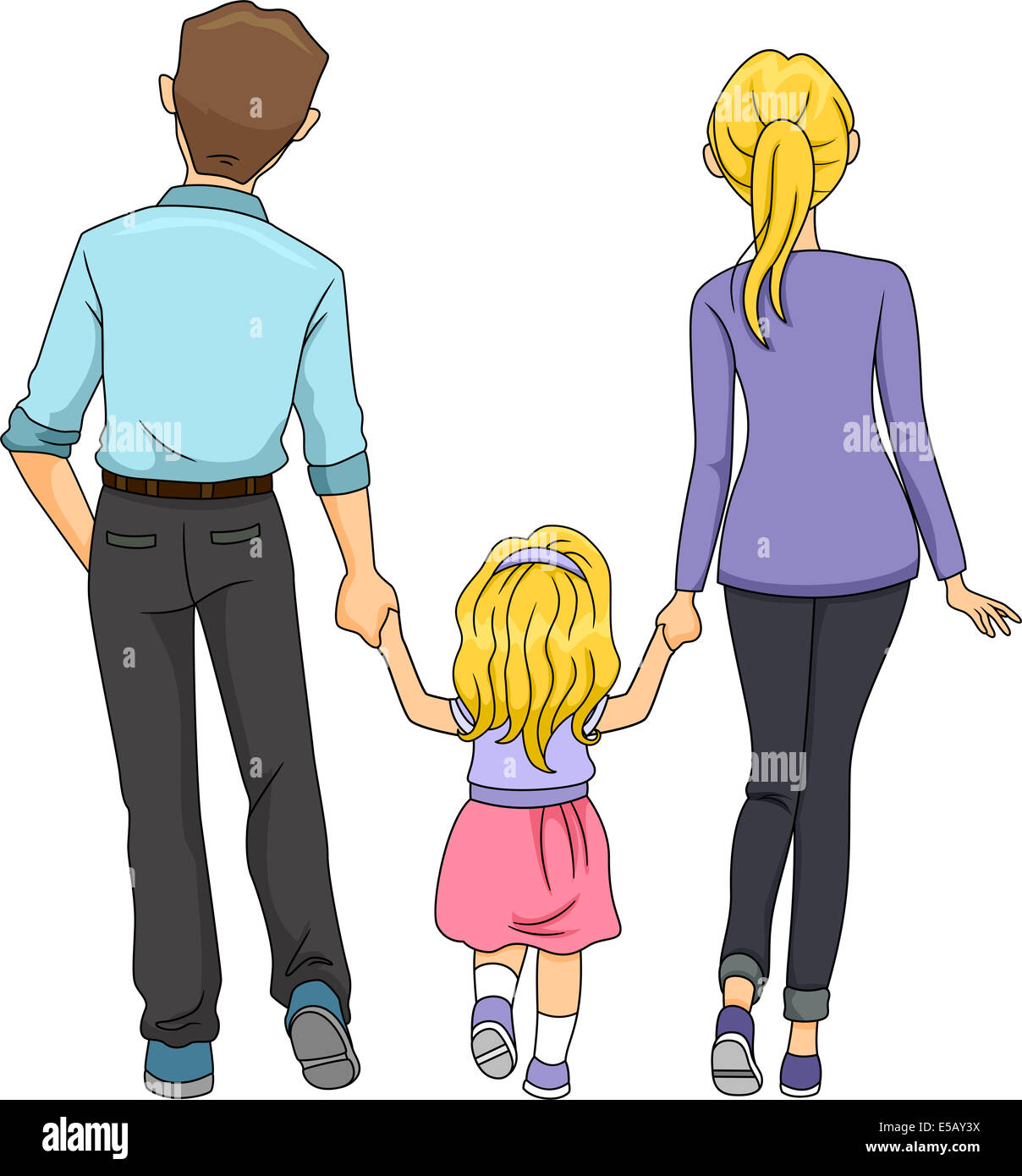 Семейный рисунок со спины