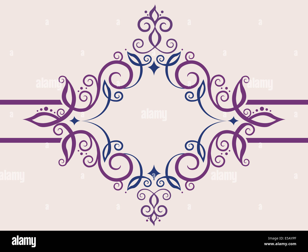 Frame Illustration Featuring Ornamental Swirls Stock Photo