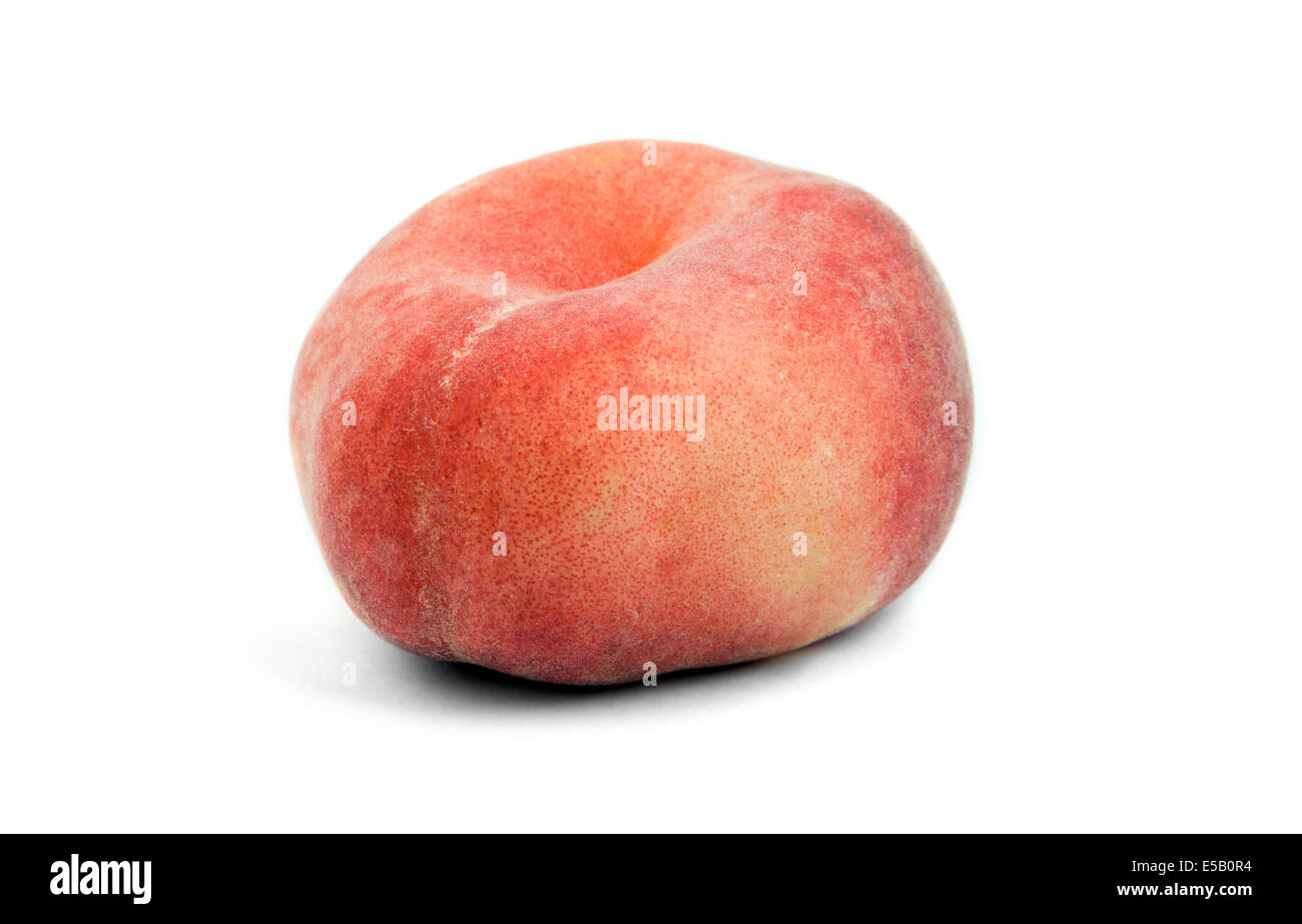 ripe peach on white background Stock Photo