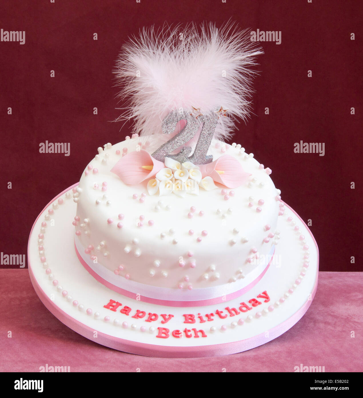 21st birthday celebration cake. Stock Photo