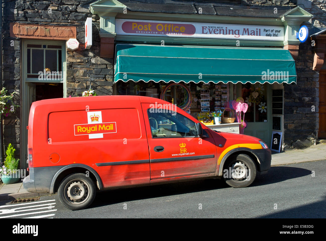 Royal Mail van outside the post office, BroughtoninFurness, South