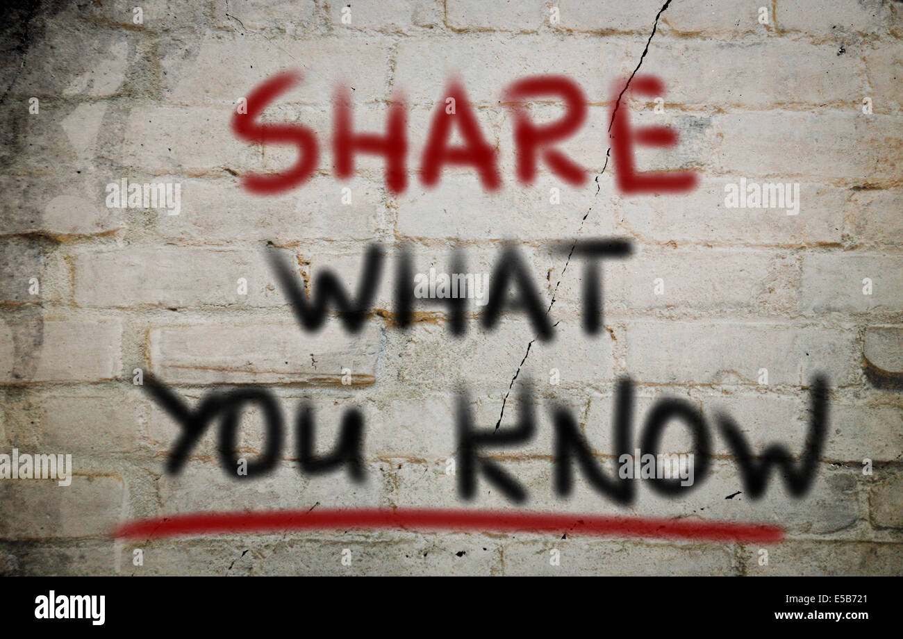 Share What You Know Concept Stock Photo