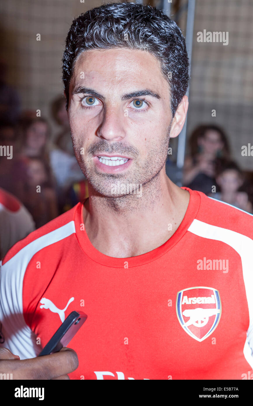New York, NY, USA - July 25, 2014: Arsenal football player Mikel Arteta  attends the PUMA partners with Arsenal Football Club to Debut Monumental  Cannon event in Grand Central Station in New