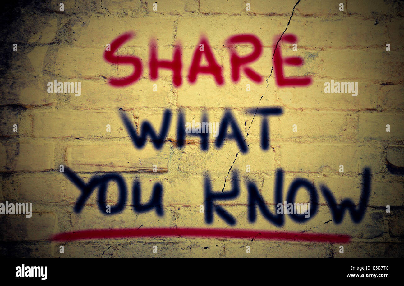 Share What You Know Concept Stock Photo