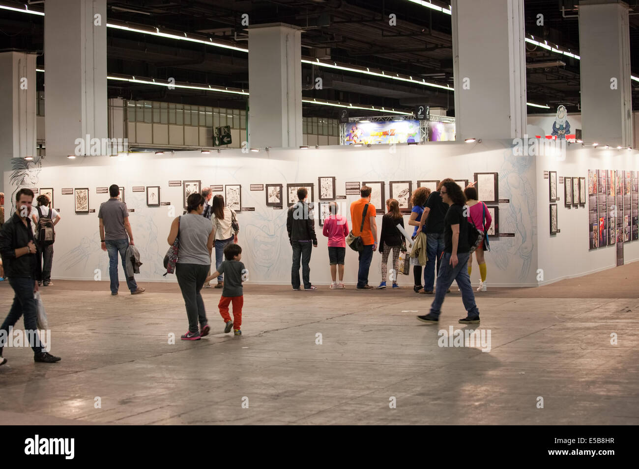 People attend Barcelona International Comic Fair  on May 17, 2014 in Barcelona, Catalonia, Spain. Stock Photo