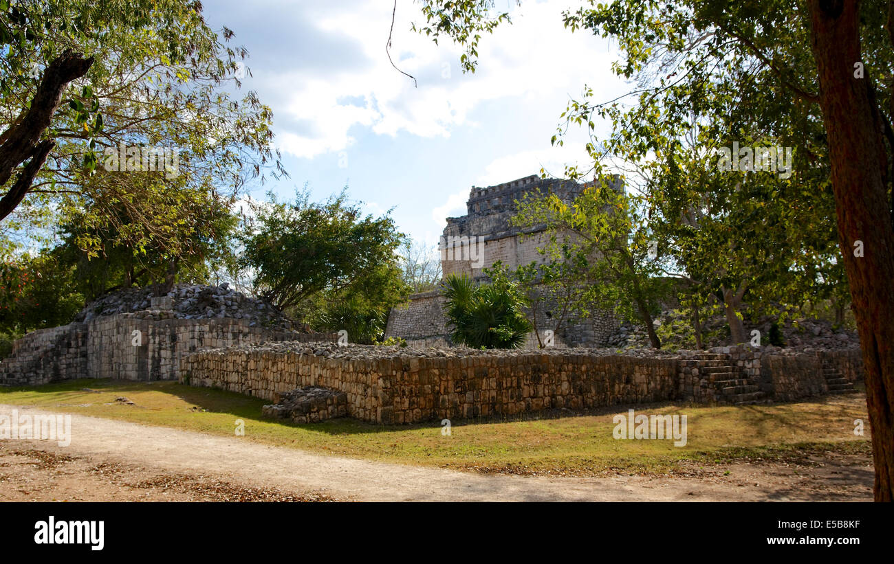 Mayan ruins in the ancient city of Chichen Itza, Yucatan, Mexico. Stock Photo