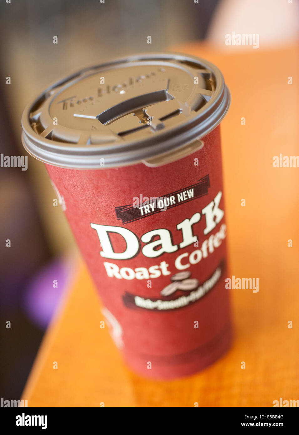 A cup of Coffee from Tim Horton's restaurant Stock Photo