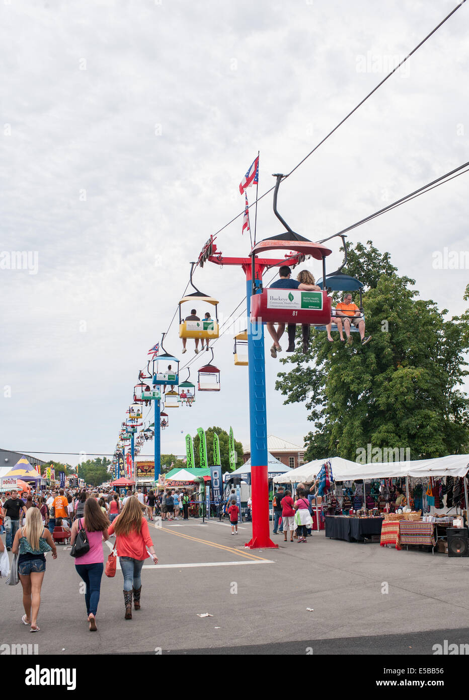 The sky lift at the Ohio State Fair in Columbus Ohio Stock Photo