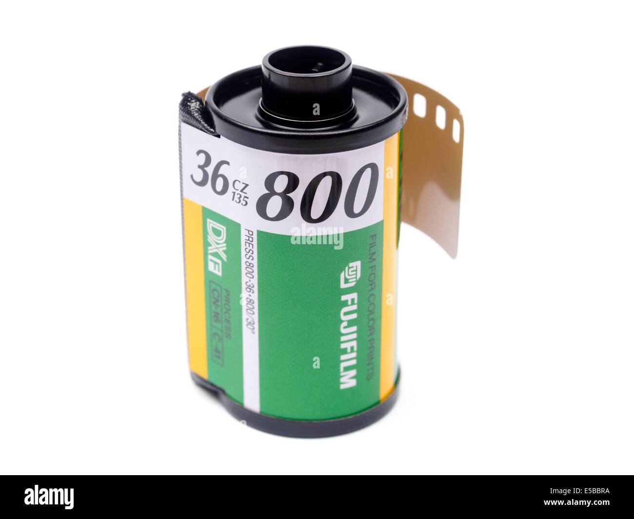 Fujifilm ISO 800 36 pictures 35mm film roll isolated on white background Stock Photo