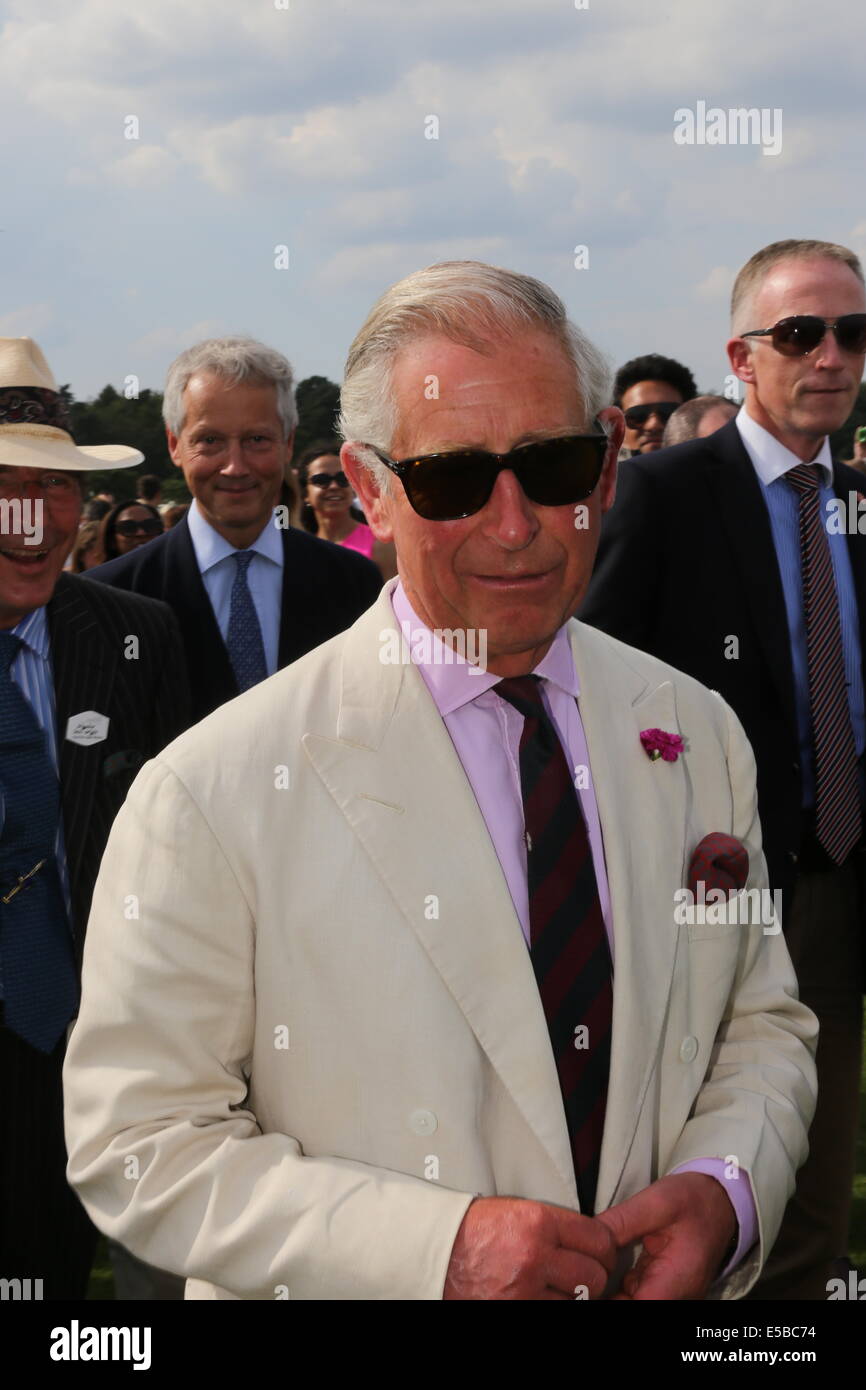 Guards Polo Club, Windsor, Berkshire, UK. 26th July, 2014.  HRH Prince of Wales, at half time coronation cup final 26th July 2014  Polo Match Credit:  jonathan tennant/Alamy Live News Stock Photo