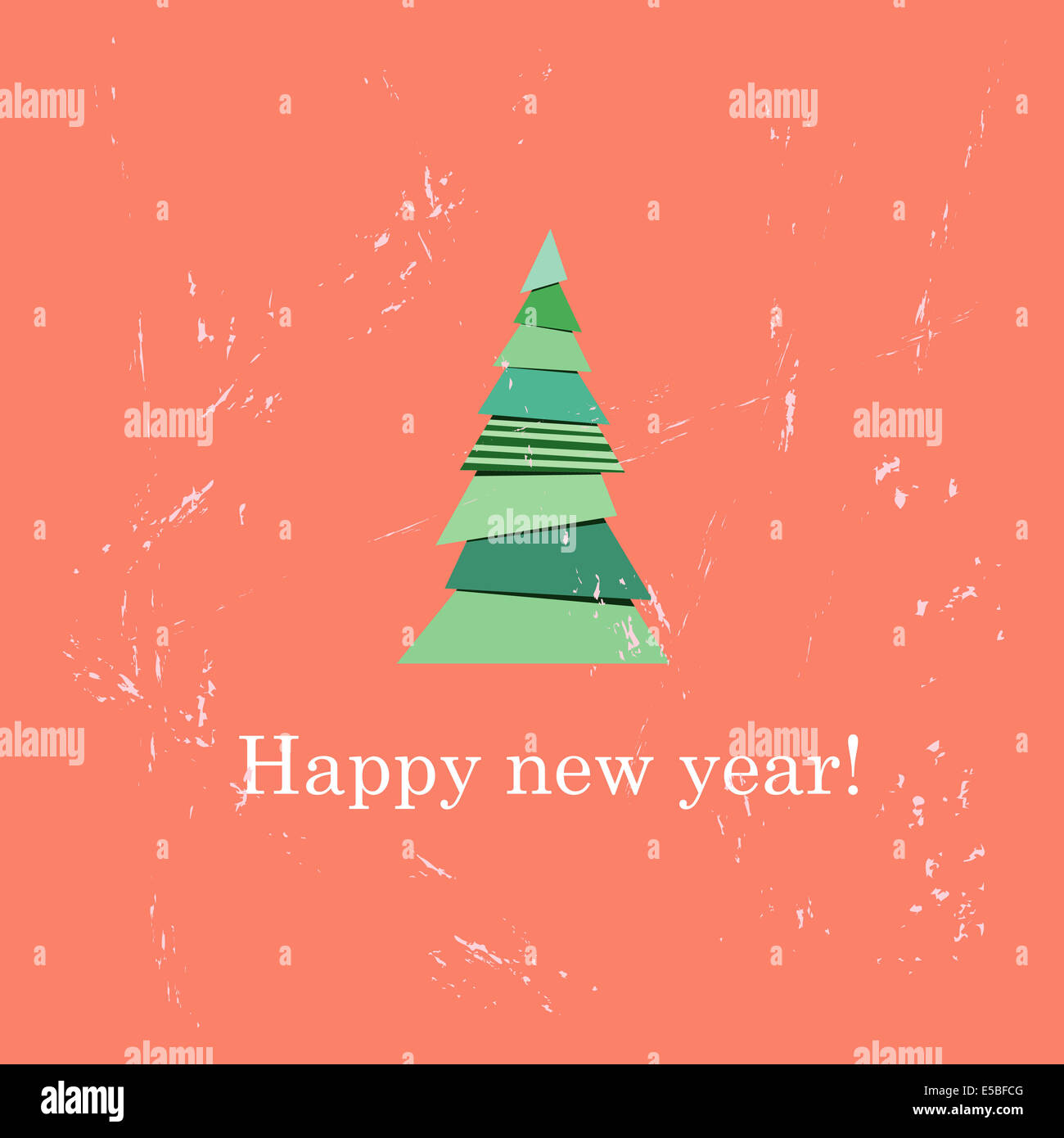 Paper Christmas tree on a red background congratulatory Stock Photo - Alamy