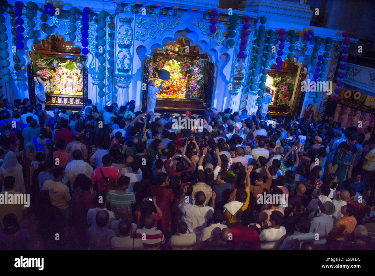 TORONTO, ONTARIO/CANADA - 28 August 2013 : People in large numbers celebrating krishna`s birthday in Iscon temple, Toronto Stock Photo