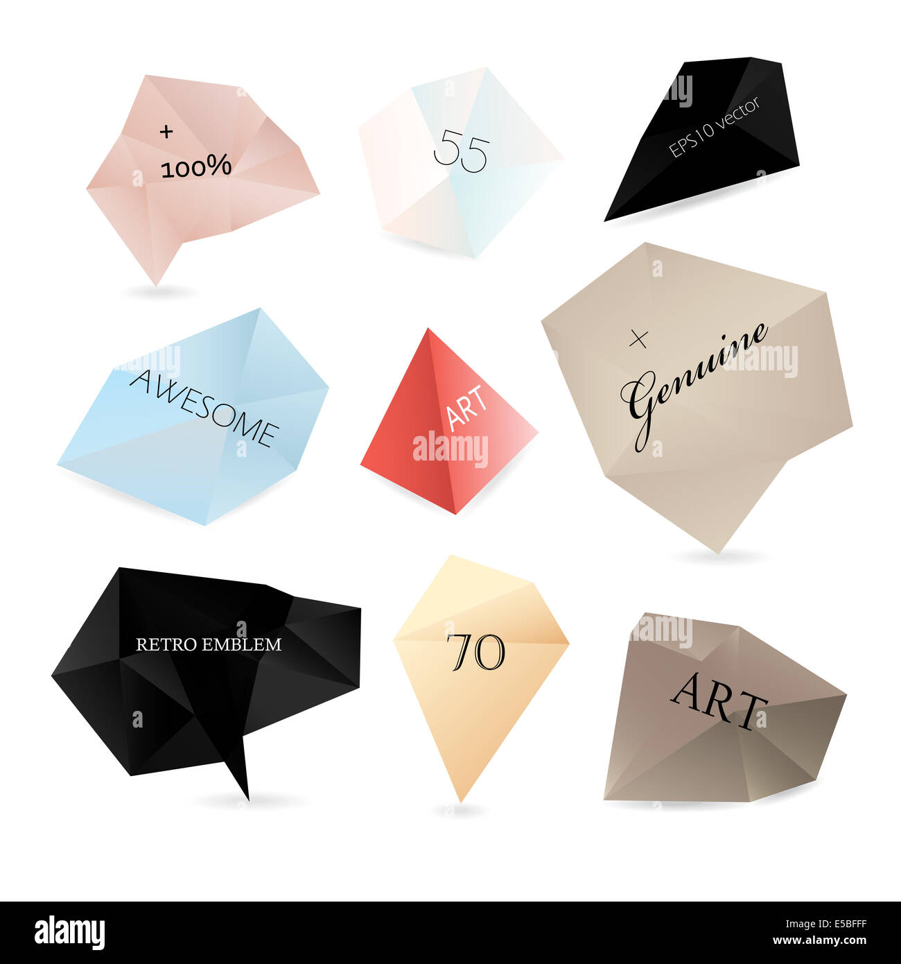 Labels set of vectors, modern style. Abstract futuristic design collection bubbles, vector Stock Photo