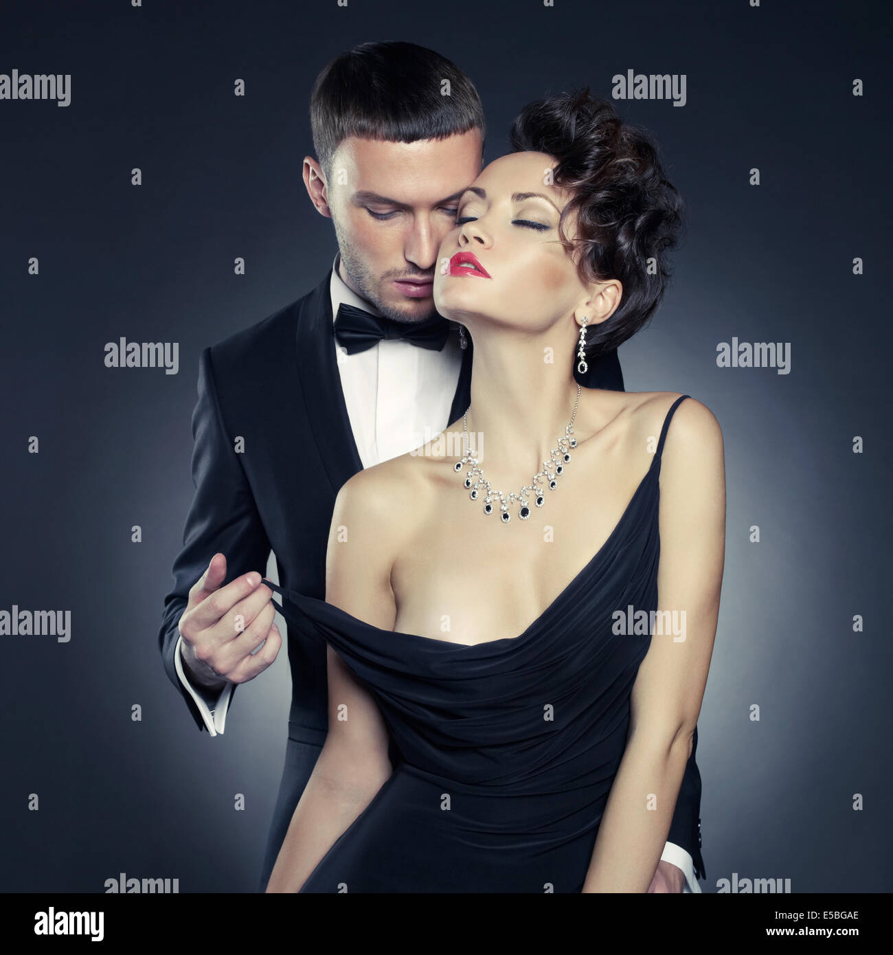 Fashion photo of sexy elegant couple in the tender passion Stock Photo -  Alamy