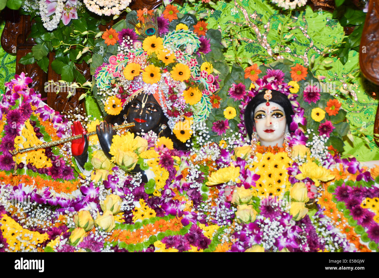 TORONTO, ONTARIO/CANADA - 28 August 2013 : People in large numbers celebrating krishna`s birthday in Iscon temple, Toronto Stock Photo