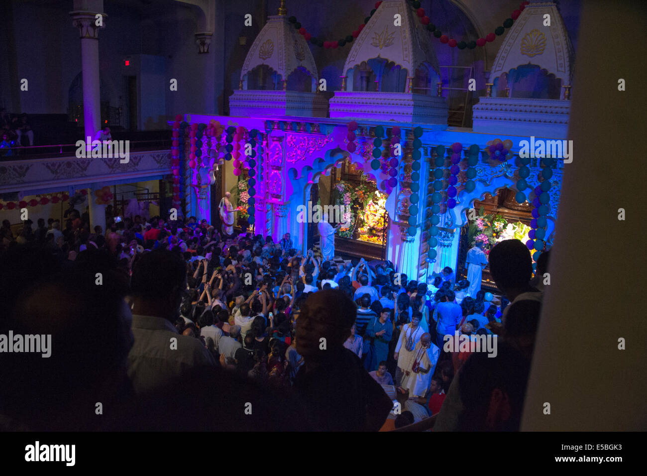 TORONTO, ONTARIO/CANADA - 28 August 2013 : People in large numbers celebrating krishna`s birthday in Iscon temple, Toronto Stock Photo
