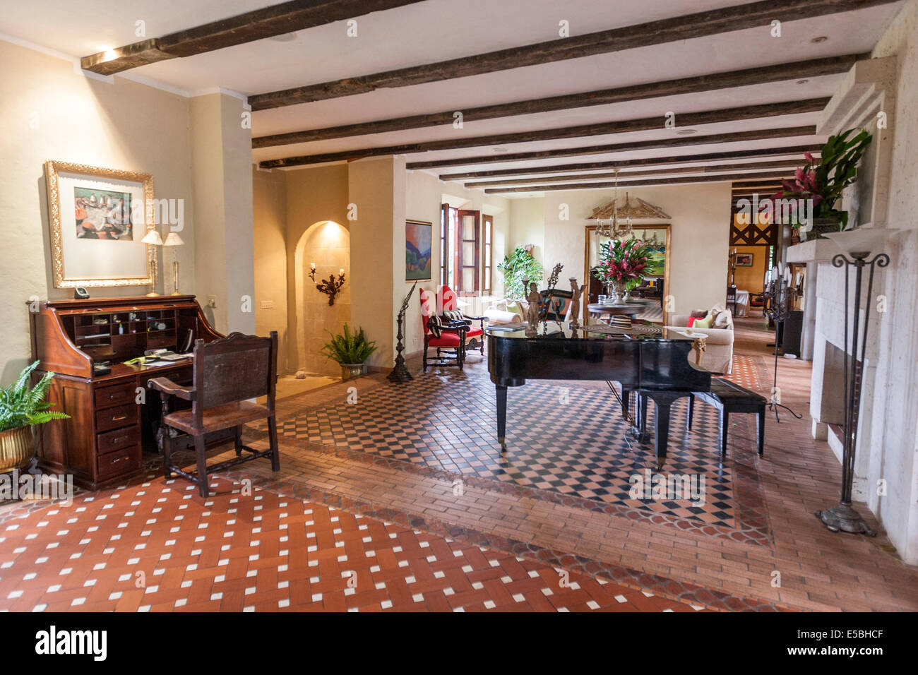 Living room of La Casa de Lourdes, El Valle de Anton Stock Photo Alamy