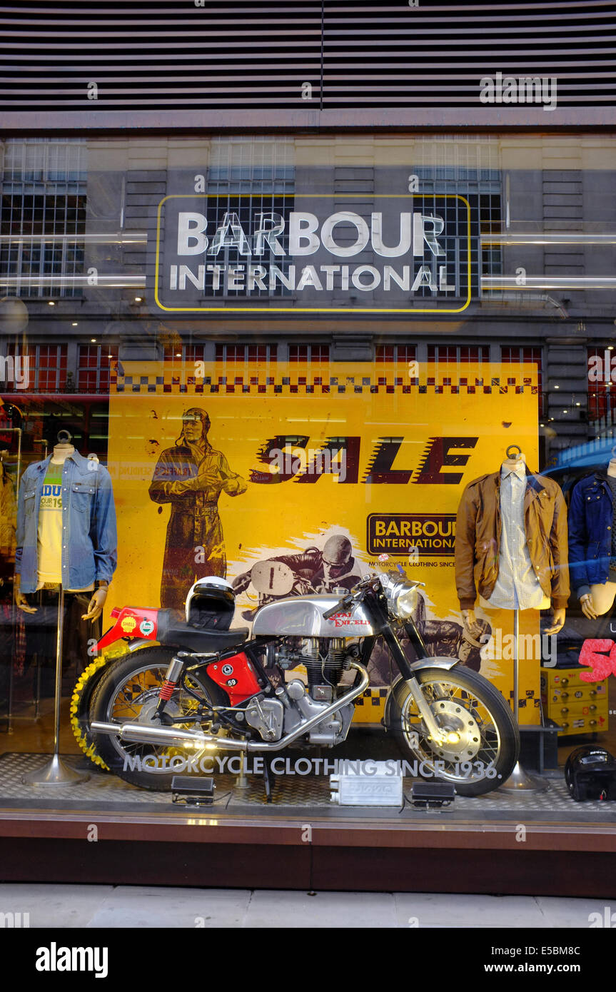 Barbour International designer fashion store in London Stock Photo - Alamy