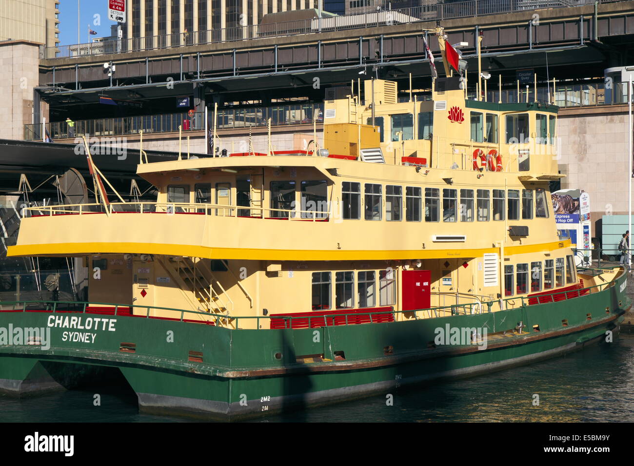 Sydney ferry Charlotte a first fleet class ferry moored at circular quay ferry terminal,sydney,new south wales Stock Photo