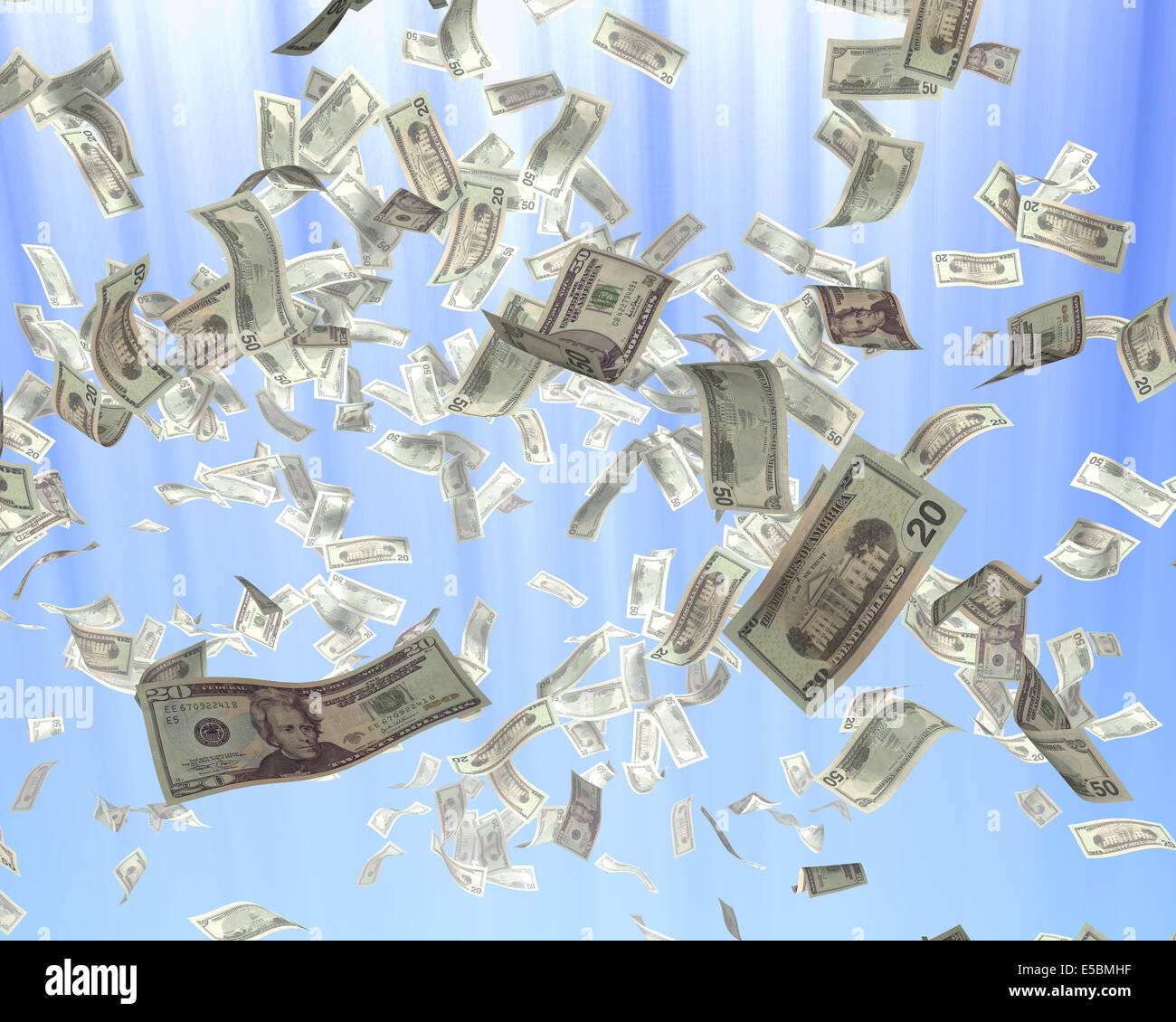 Cash, paper dollars, falling with the heaven. Finance illustration Stock  Photo - Alamy