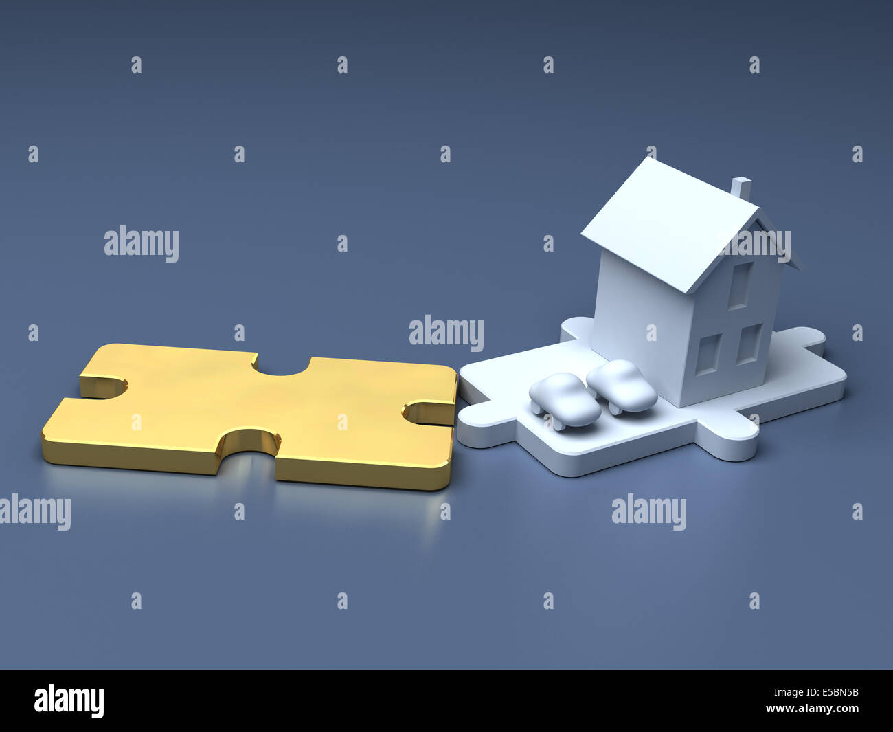 Metaphorical business puzzle. Economic illustration Stock Photo - Alamy