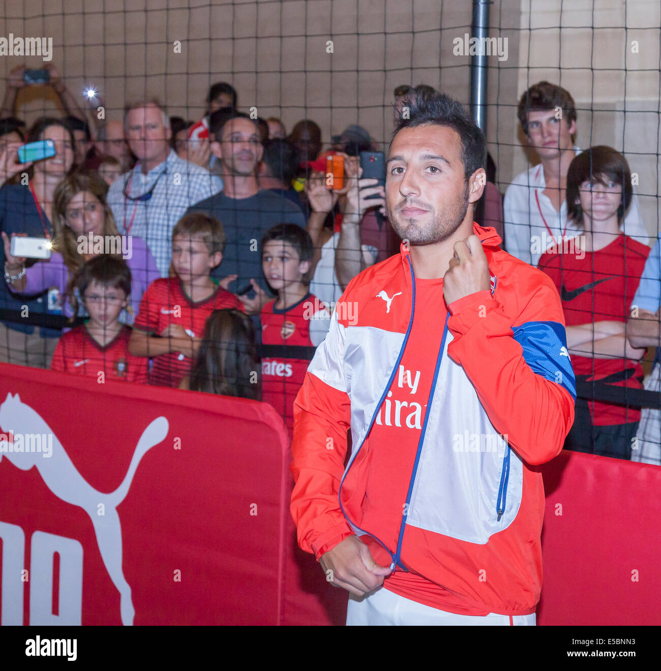 New York, NY, USA - July 25, 2014: Arsenal  football player Santi Cazorla attends the PUMA partners with Arsenal Football Club to Debut Monumental Cannon event in Grand Central Station in New York City. Credit:  Sam Aronov/Alamy Live News Stock Photo