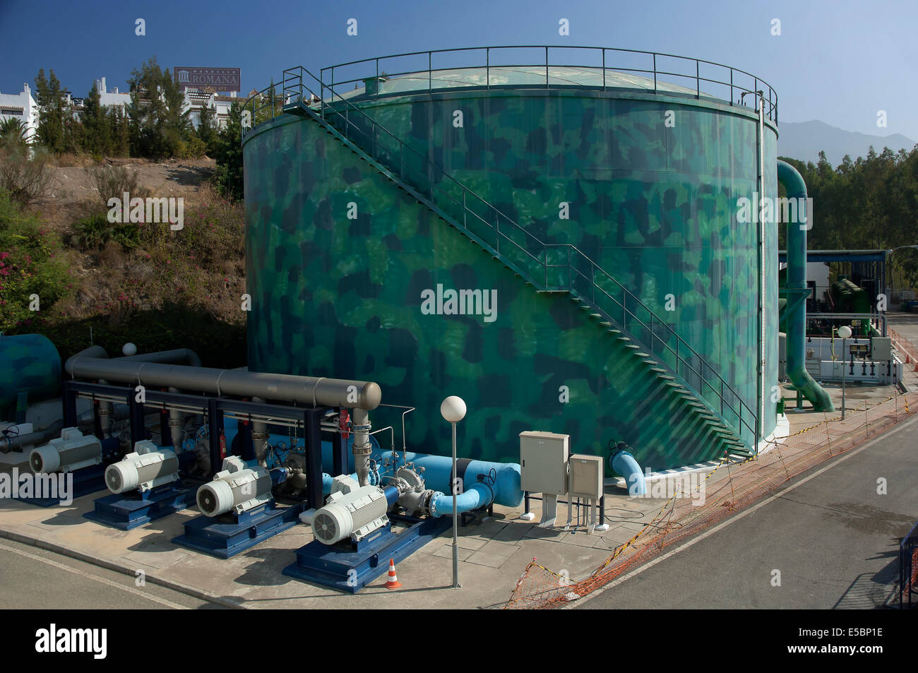 Desalination water plant, Marbella, Malaga-province, Region of Andalusia, Spain, Europe Stock Photo